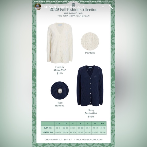 Hill House The Grandpa Cardigan - Cream - NWOT - Picture 9 of 10